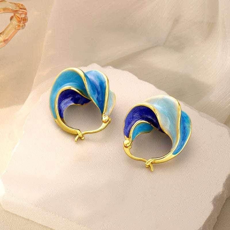 Retro Spiral Enamel Stud Earrings for Women - ZA-Zola