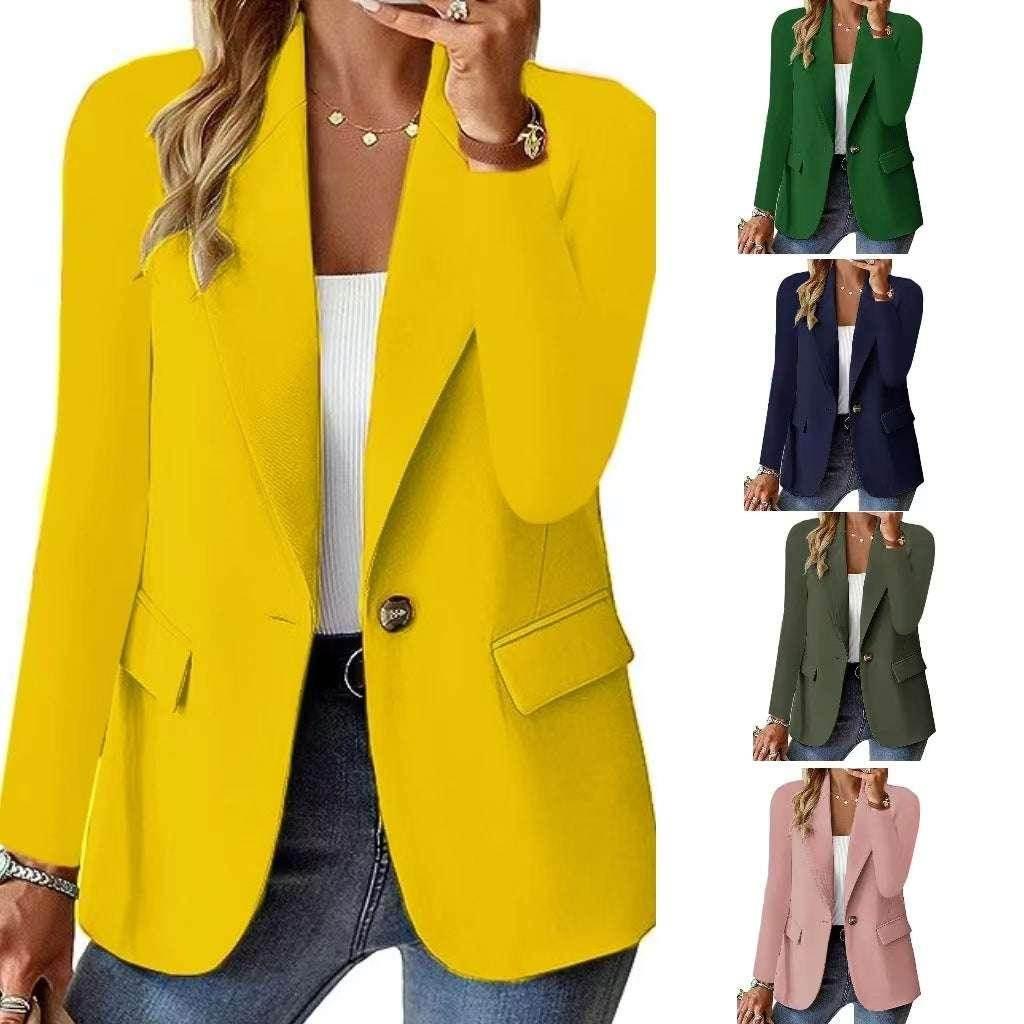 Women’s Casual Blazer – Solid Color Office Jacket - ZA-Zola