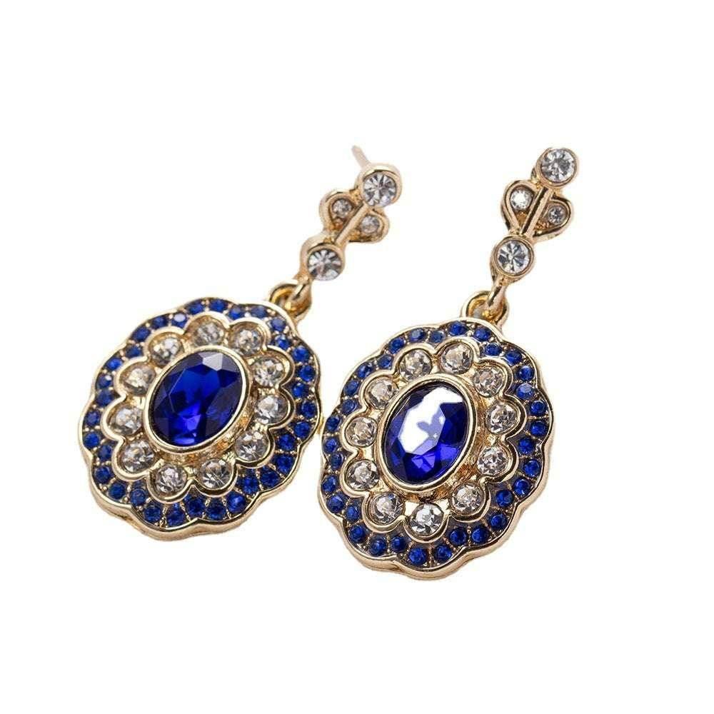 Sapphire Petal Platinum Earrings for Women - ZA-Zola