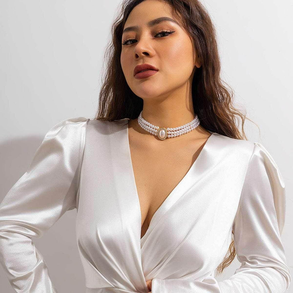 French Elegant Multi-Layer Pearl Necklace - ZA-Zola