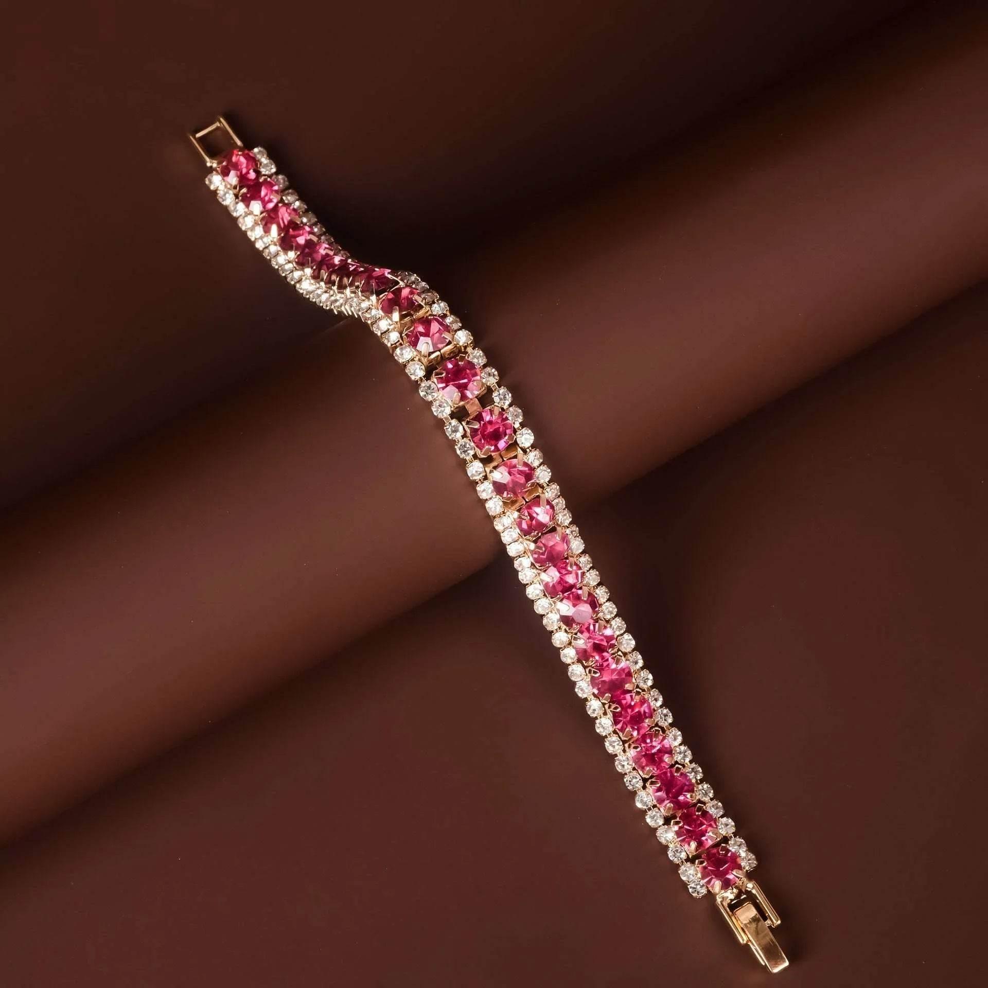 Roman Rhinestone Circle Bracelet | Multi-Color Sparkle - ZA-Zola
