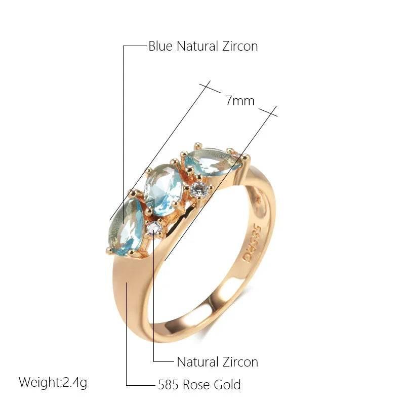 Elegant Rose Gold Zircon Ring for Women - Fashion - ZA-Zola