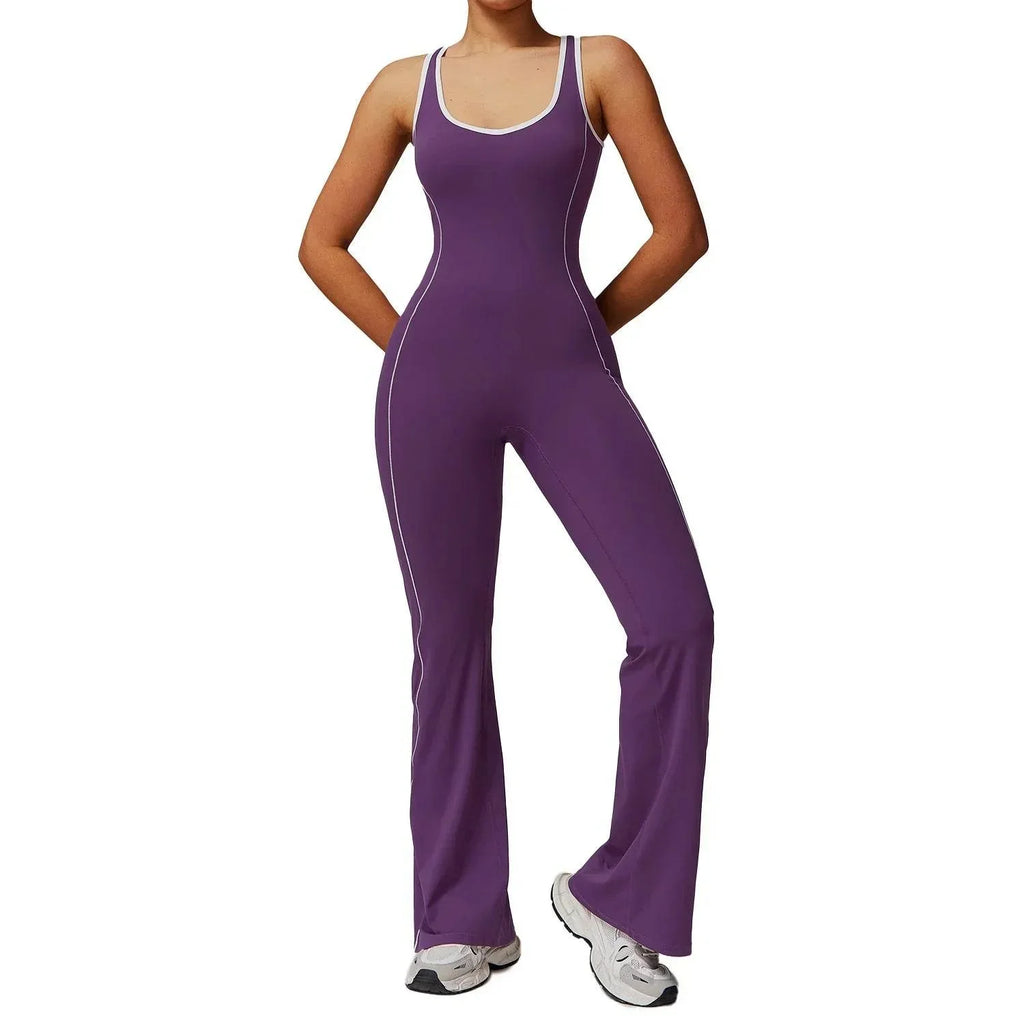Hollow Back Yoga Jumpsuit – Sculpting & Stylish - ZA-Zola