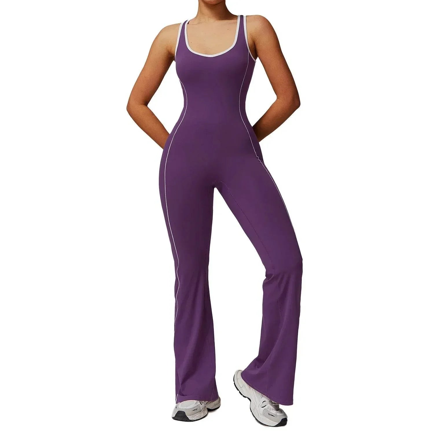 Hollow Back Yoga Jumpsuit – Sculpting & Stylish - ZA-Zola