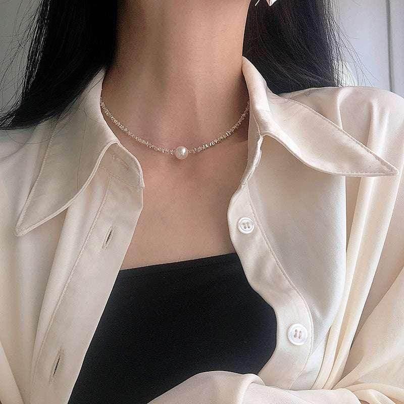Silver Short Pearl Necklace for Women - ZA-Zola