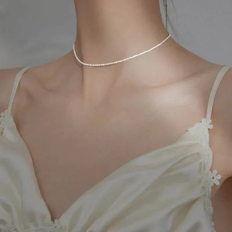 Starry Sterling Silver Clavicle Necklace Women - ZA-Zola