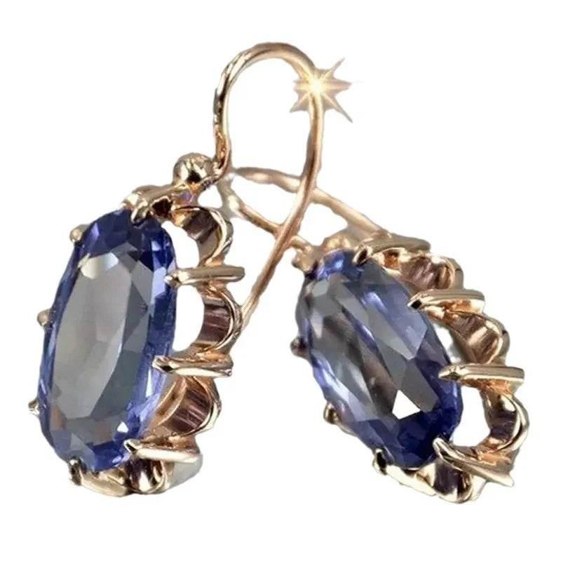 Elegant Gem Eight-Claw Buckle Earrings for Women - ZA-Zola