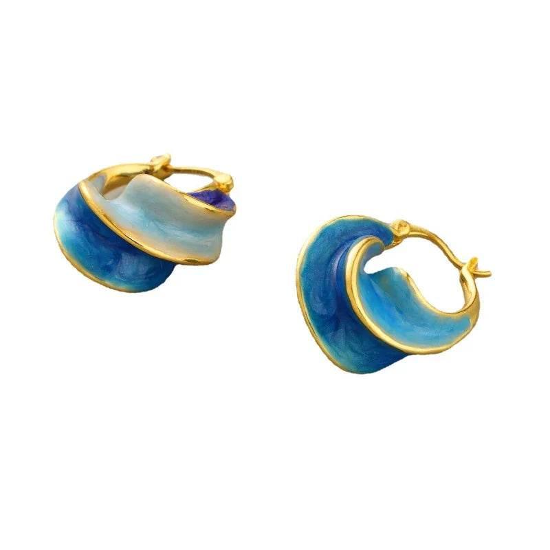 Retro Spiral Enamel Stud Earrings for Women - ZA-Zola