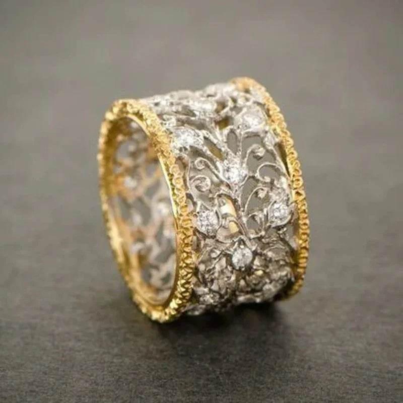 Affordable Gold Geometric Vintage Ring Unisex - ZA-Zola