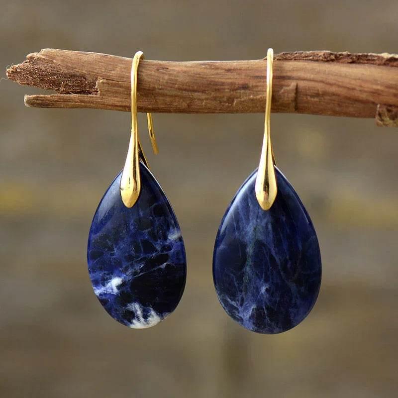 Boho Water Drop Stone Earrings – Ethnic Style - ZA-Zola