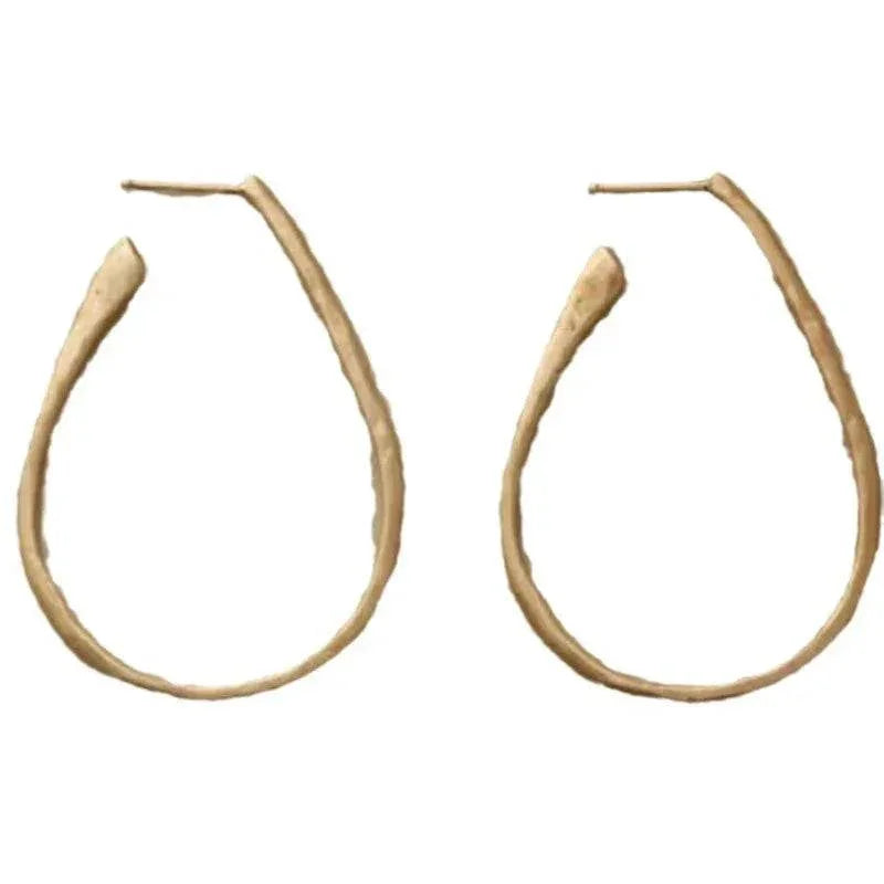Minimalist Circle Earrings | Camel Gold-Toned Geometry - ZA-Zola