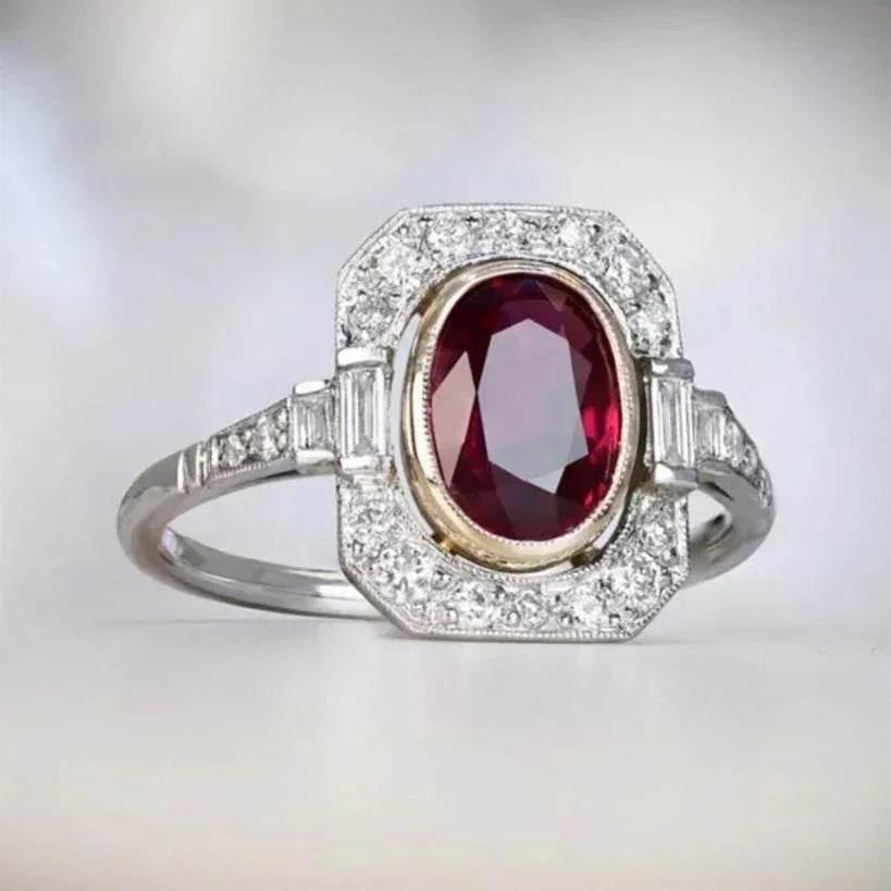Vintage Ruby Electroplated Fashion Women’s Ring - ZA-Zola