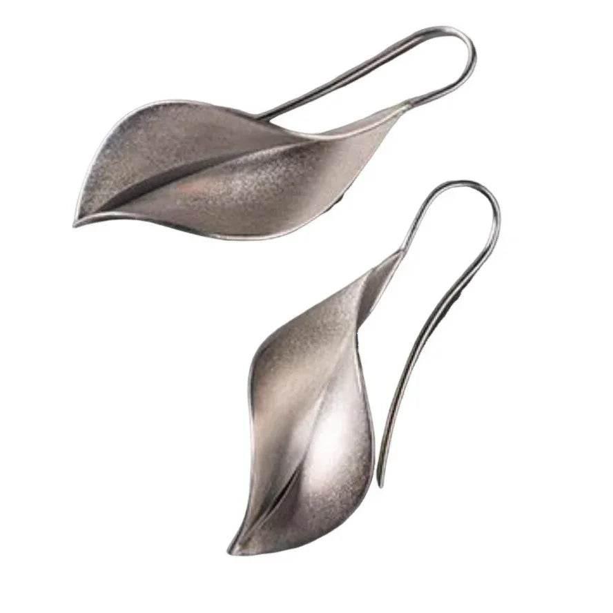Silver Leaf Shape Ear Hook for Women - ZA-Zola