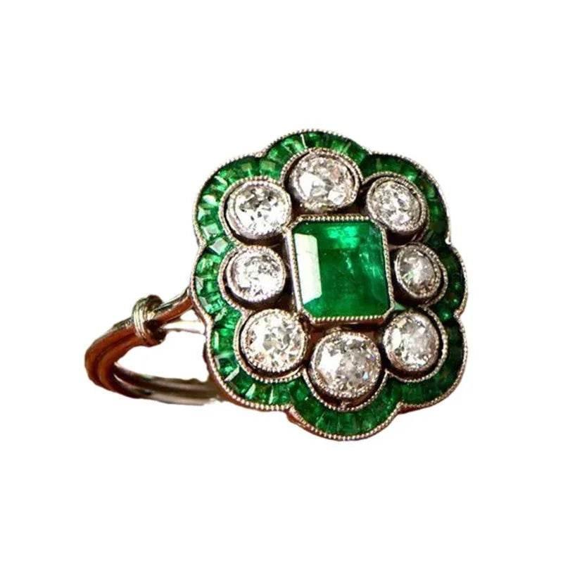 Emerald Cut Gold Zircon Ring – Adjustable & Stylish - ZA-Zola