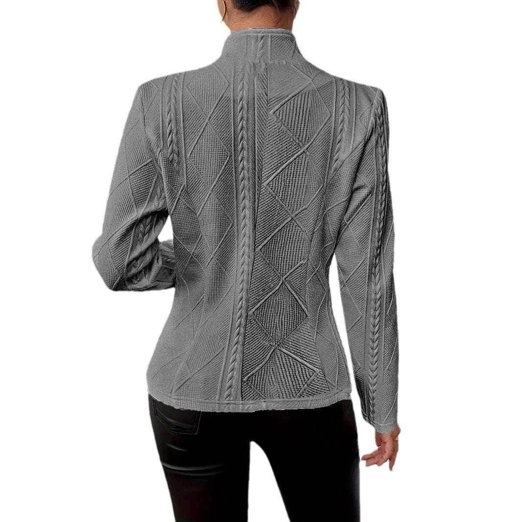 Women’s Slim Blazer Jacket with Stand Collar - ZA-Zola