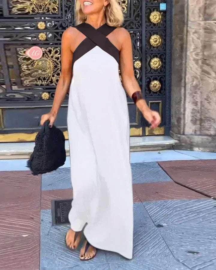 Cross Back Sleeveless Dress – Elegant & Alluring - ZA-Zola