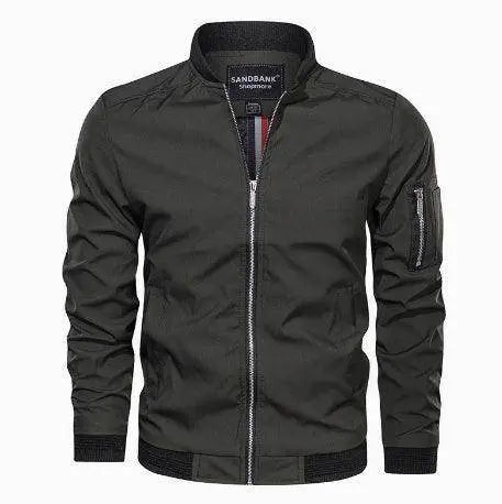 ZA-Zola youth slim-fit wrinkle-resistant bomber jacket in black with zippered sleeve pocket