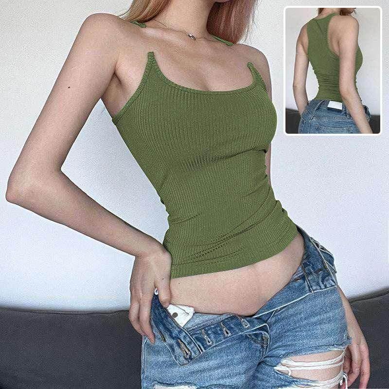 Y2K Slim U-Neck Camisole Top for Women - ZA-Zola