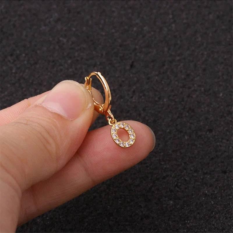 Women's Zircon Letter Earrings – Stylish Gold Jewelry - ZA-Zola