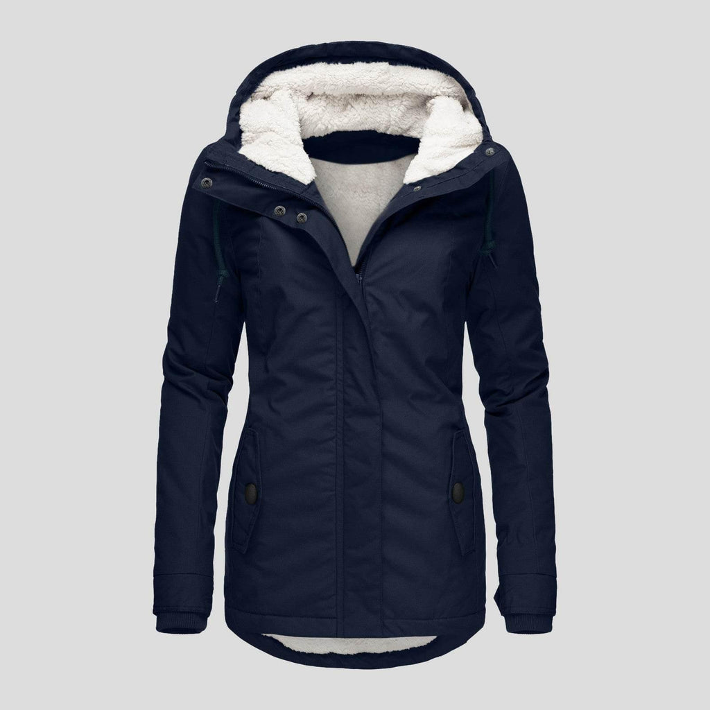 Warm Winter Hooded Jacket | Fleece Zip-Up Women's Casual Coat - ZA-Zola