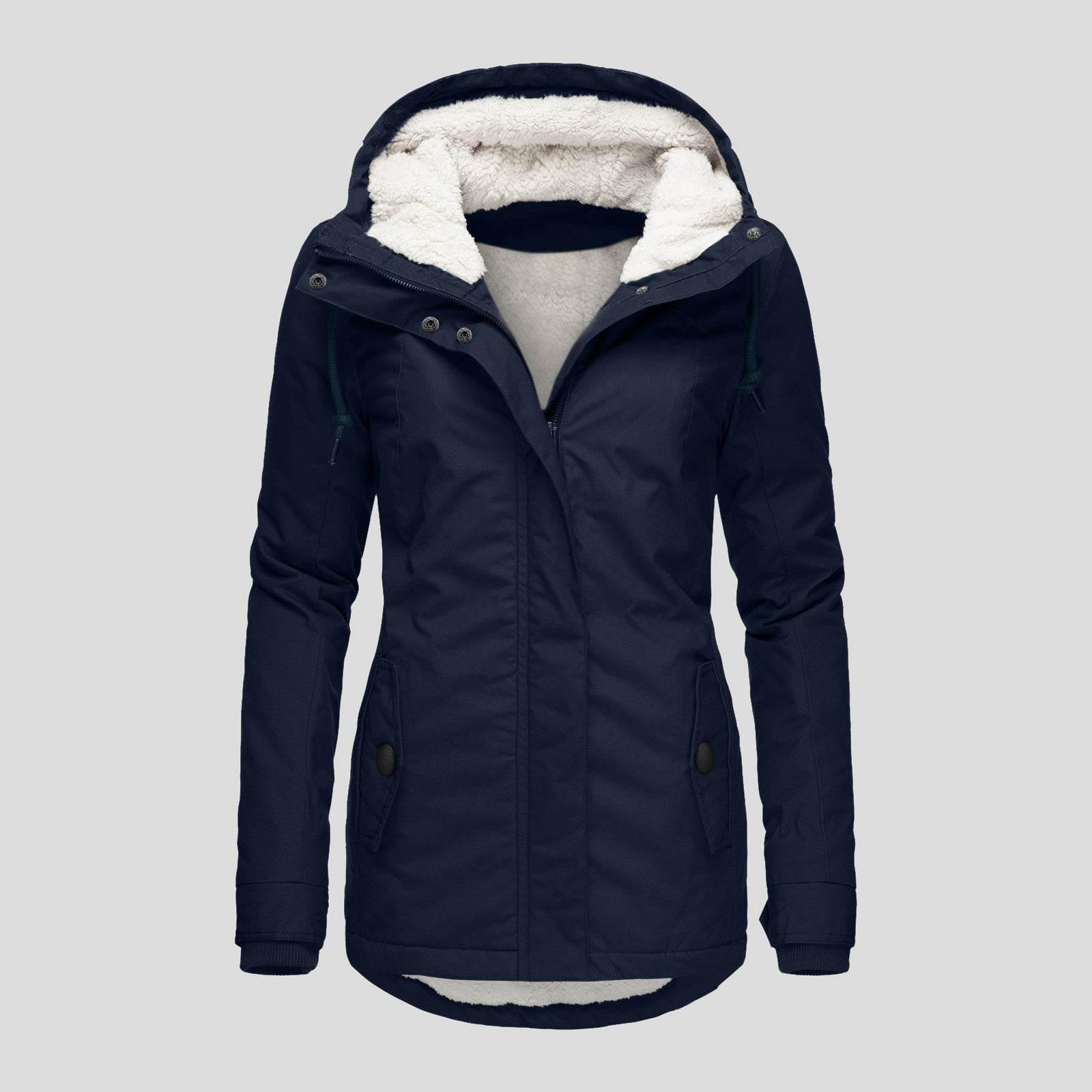 Warm Winter Hooded Jacket | Fleece Zip-Up Women's Casual Coat - ZA-Zola