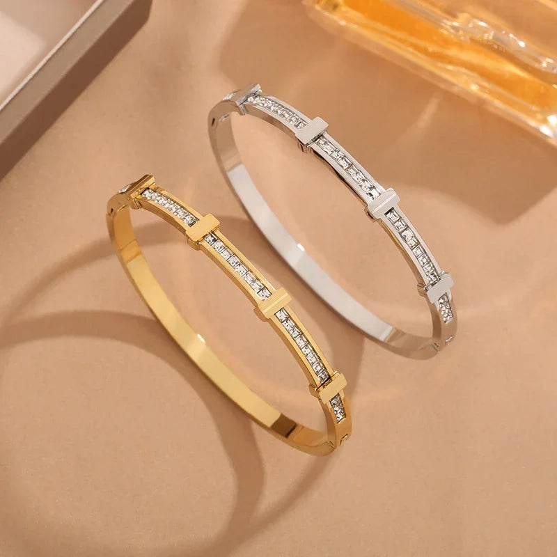 Shop Zircon Double Layer Open Bracelet - Buy Now! - ZA-Zola