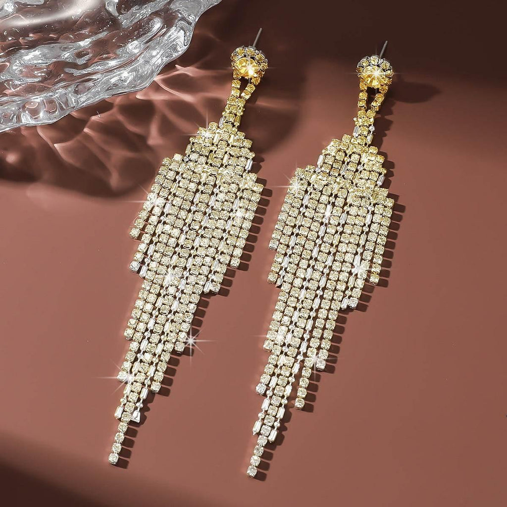 ZA-Zola Rhinestone Tassel Earrings for Women - ZA-Zola