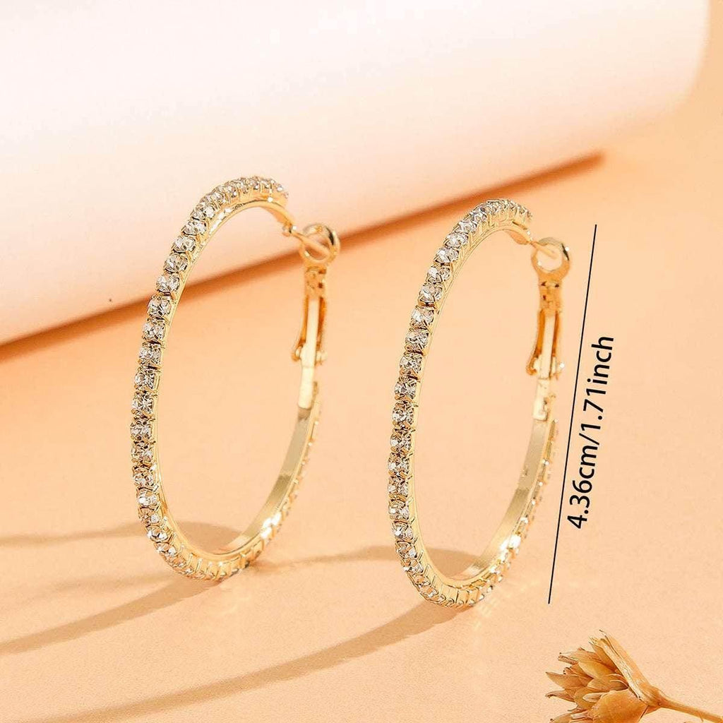 Princess Style Large Zircon Earrings – Gold Plated - ZA-Zola