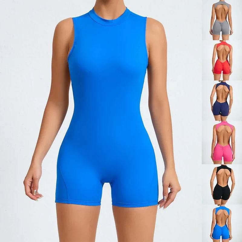 Sleeveless Back Hollow Yoga Jumpsuit – Sporty & Chic - ZA-Zola