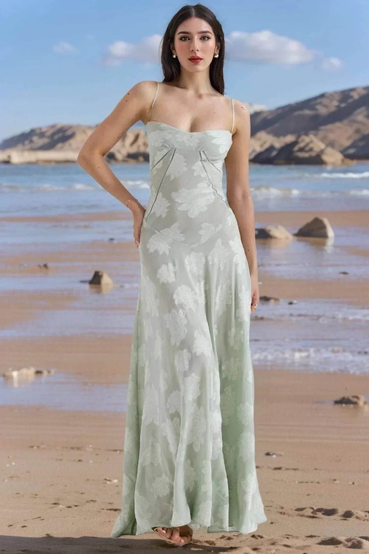 Sexy Flowers Lace Suspender Dress – Backless Lace-Up Elegance - ZA-Zola