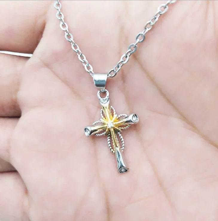 Octagonal Star Cross Pendant – Silver Alloy Chain - ZA-Zola