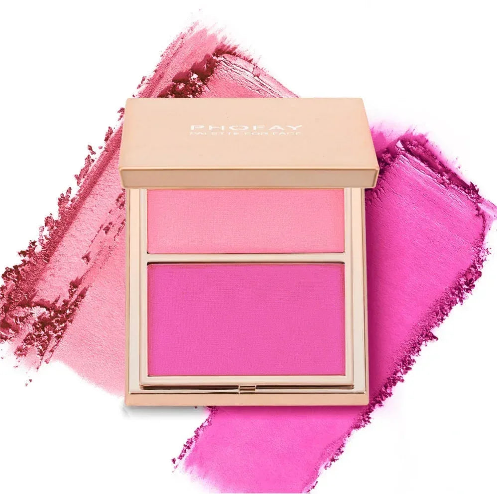PHOFAY Cream and Powder Blush Duo – Smooth Weightless Color - ZA-Zola
