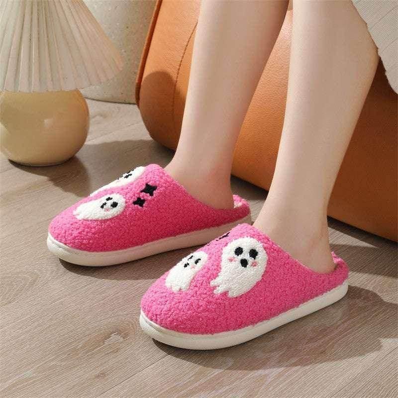 Halloween Ghost Slippers – Cozy Spooky House Shoes - ZA-Zola