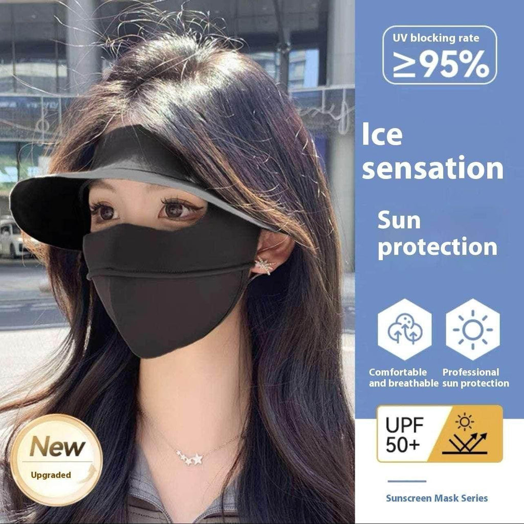 Women's Ice Silk Sun Hat Mask – Full Face Cover - ZA-Zola