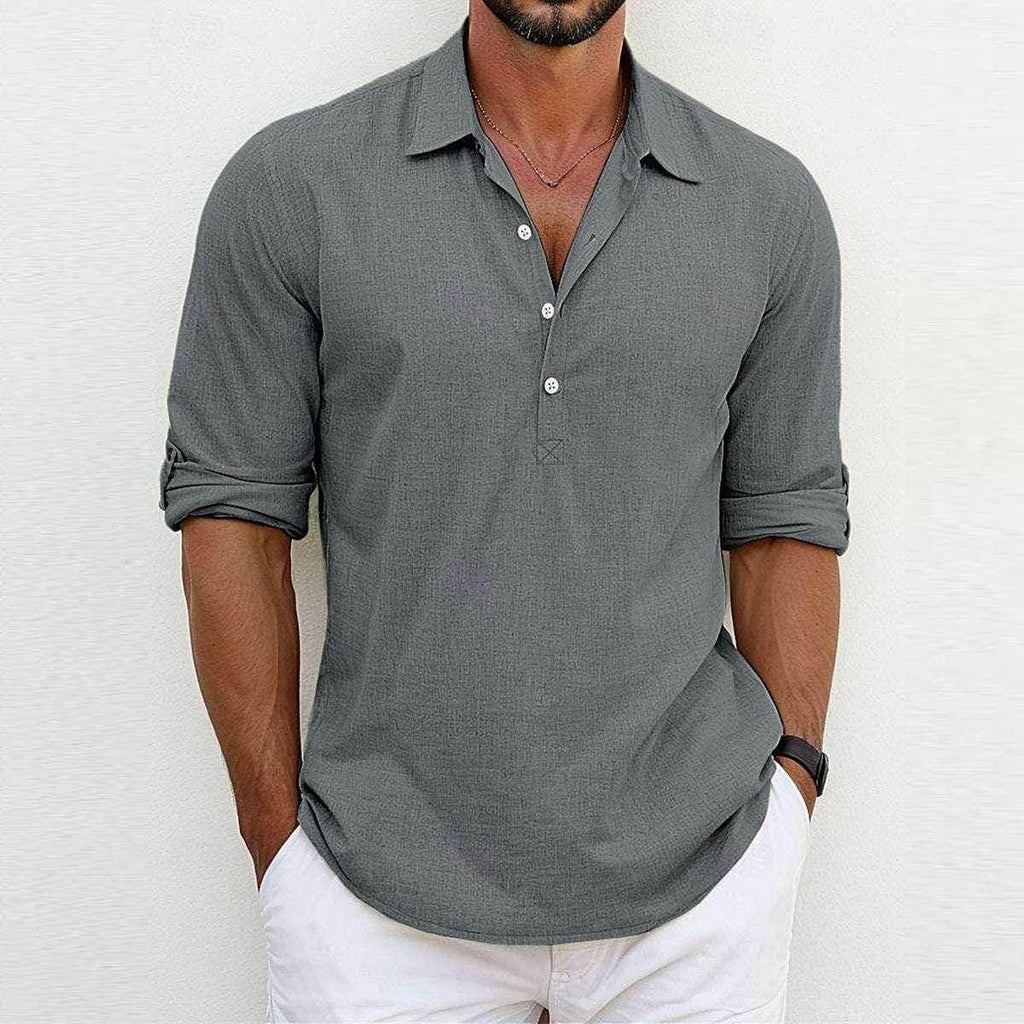 Men’s Solid Polo Collar Shirt – Casual & Stylish, Buy Now! - ZA-Zola