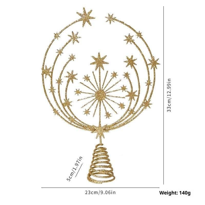 Eight Awn Star Christmas Decoration Ornament | Champagne & Silver - ZA-Zola