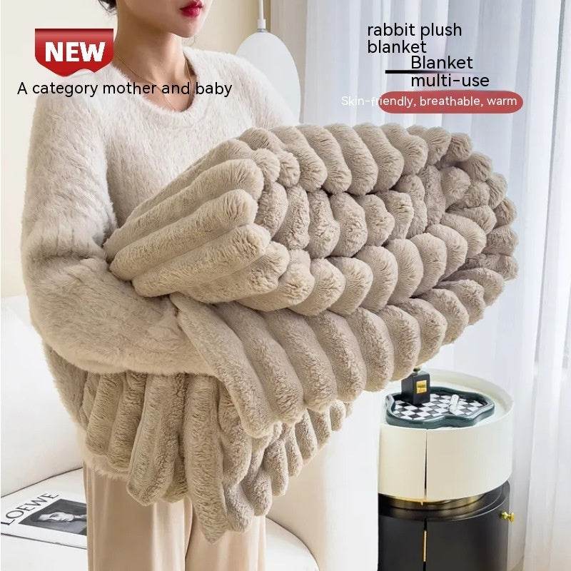 Soft Warm Blanket | Faux Rabbit Fur Double-Sided Throw - ZA-Zola