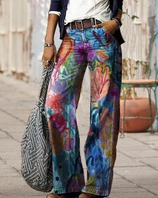 3D Pattern Low Waist Loose Fit Jeans Women - ZA-Zola