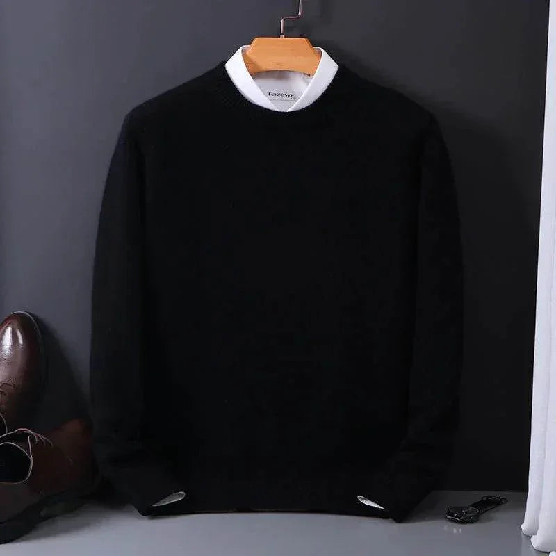 Loose Oversized Round Neck Wool Sweater for Men - ZA-Zola