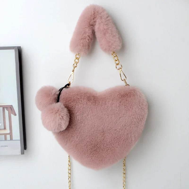 Soft Plush Heart Handbag | Valentine's Day Party Bag - ZA-Zola