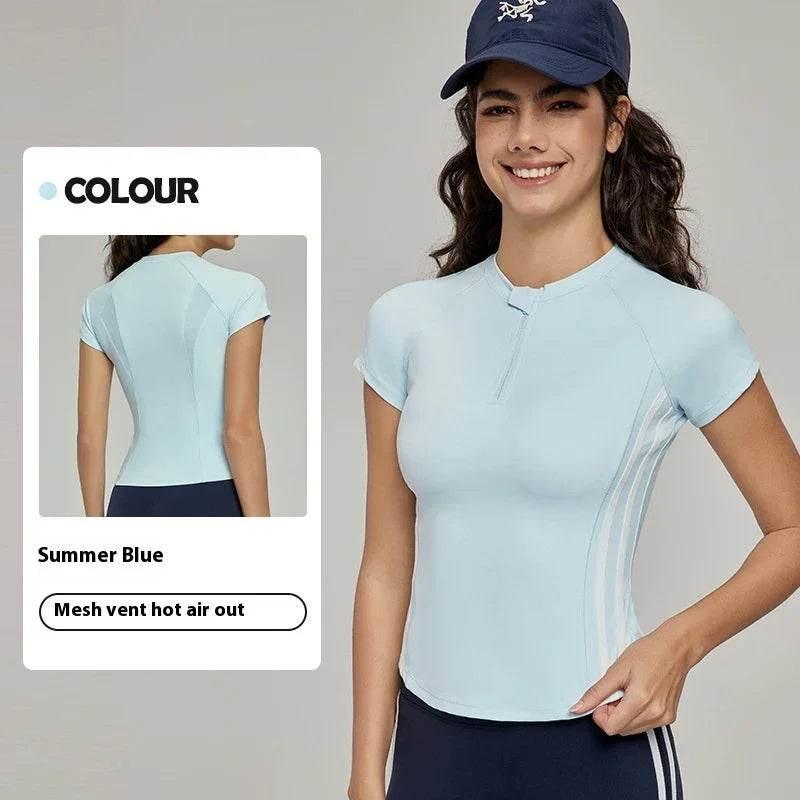 Slim Fit Yoga Top - Breathable & Stylish Summer Wear - ZA-Zola
