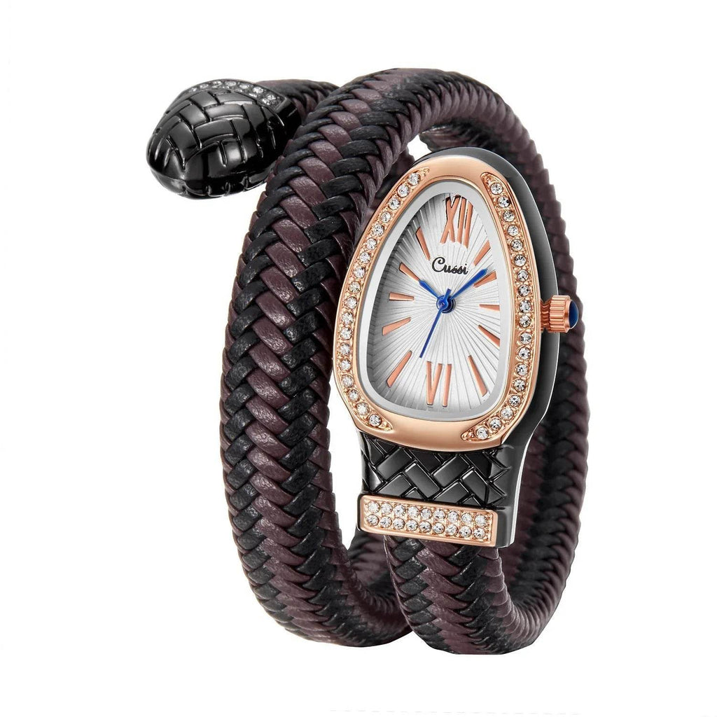 Snake Fashion Quartz Watch – Stylish Leather Strap Design - ZA-Zola
