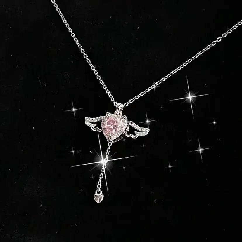 Cupid Heart Angel Wings Necklace – Love Jewelry Gift | ZA-Zola UK - ZA-Zola