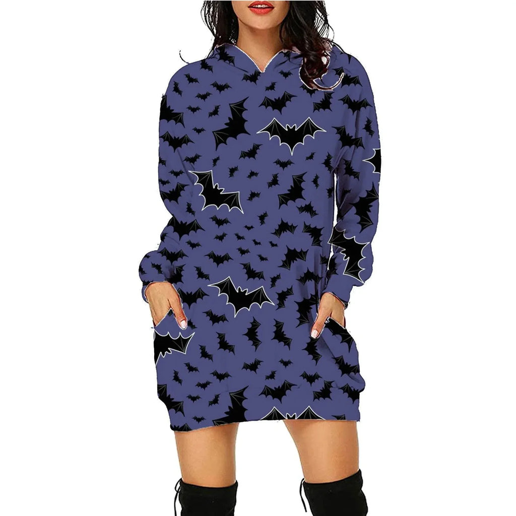Halloween Print Hoodie Dress | ZA-Zola Women’s - ZA-Zola