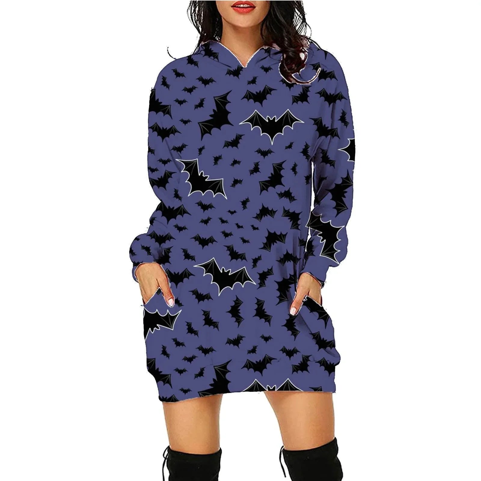 Halloween Print Hoodie Dress | ZA-Zola Women’s - ZA-Zola