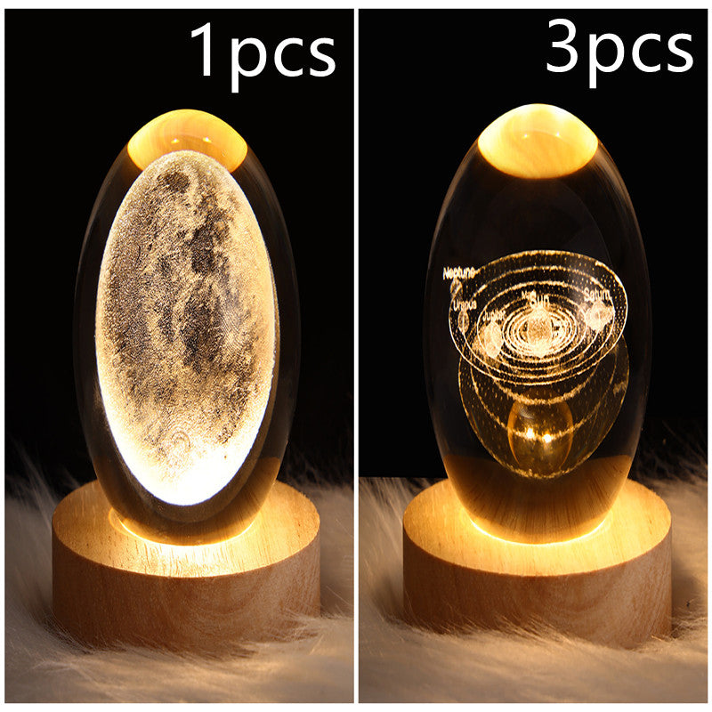 LED Galaxy Crystal Ball Night Light 3D Planet Moon Lamp | ZA-Zola