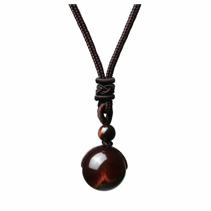 Natural Obsidian & Amethyst Pendant Necklace - ZA-Zola
