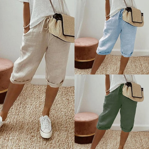 Collage of three images showing different pairs of shorts worn by a person, with a neutral background.