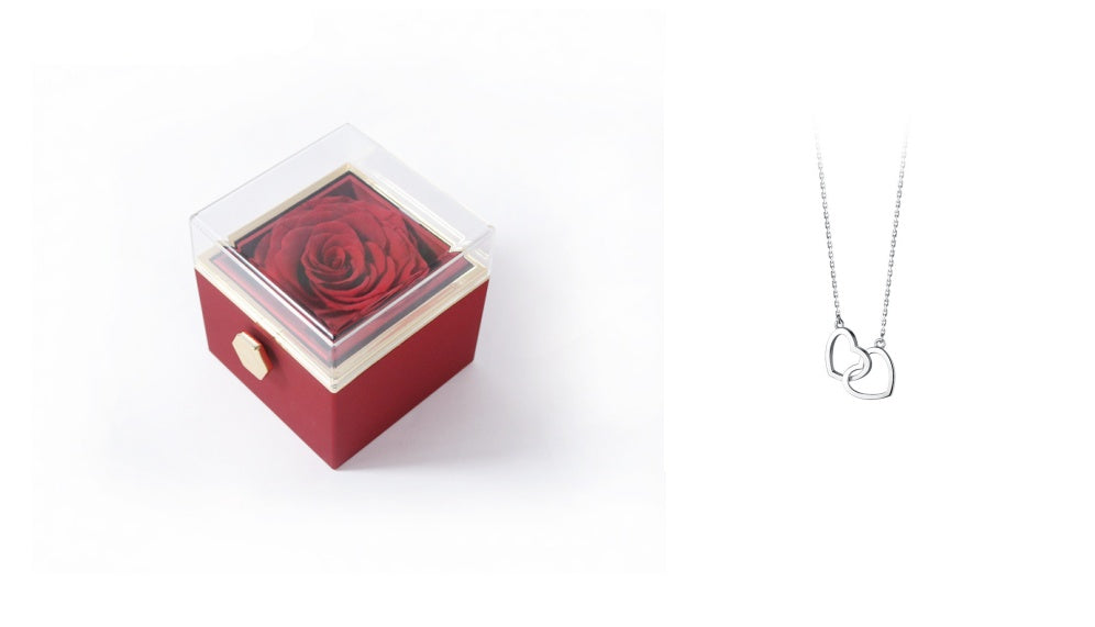Fashion Acrylic Rotating Rose Jewelry Box | Elegant Gift Box