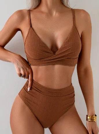 Printed High Waist Push-Up Bikini Set - ZA-Zola